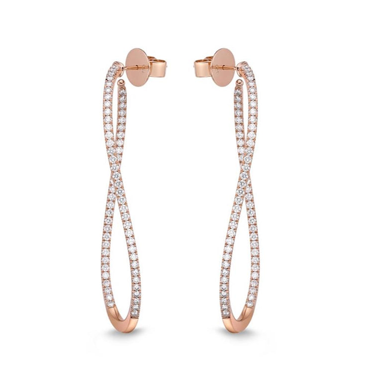 Shared Prong Twist Hoops 2ctw approx.