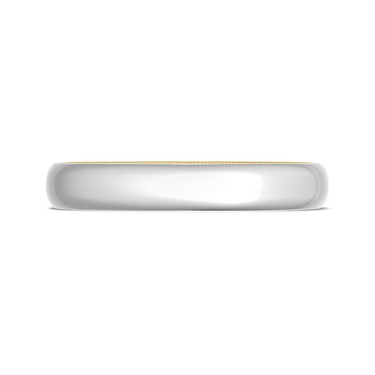 Classic Two-Tone Rounded Wedding Band in High Polish