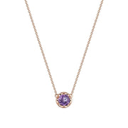 Petite Crescent Station Necklace featuring Amethyst