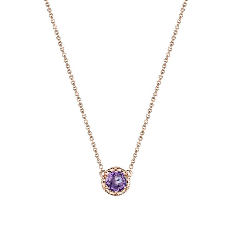 Petite Crescent Station Necklace featuring Amethyst