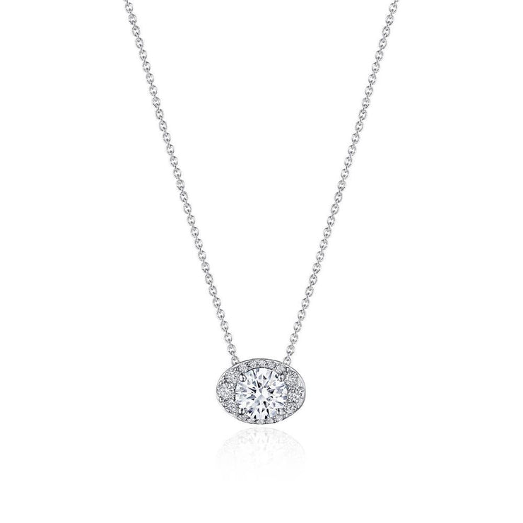 17"" Horizontal Oval Bloom Diamond Necklace