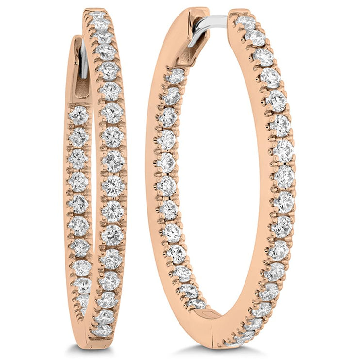 Oval Diamond Hoops .75ctw approx.