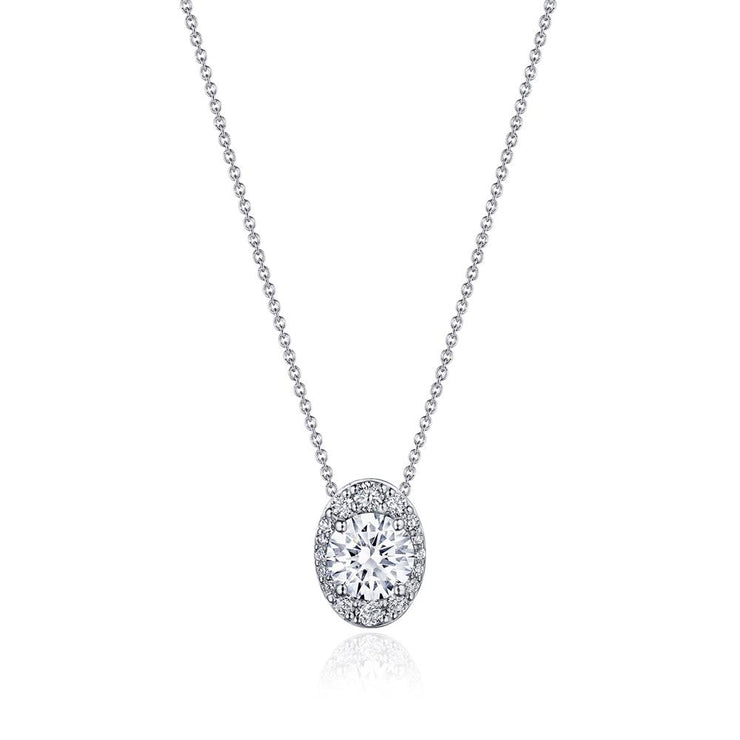 17"" Vertical Oval Bloom Diamond Necklace