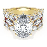 Pear Solitaire Engagement Ring w/ Marquise & Pear Band
