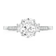 Oval 3-Stone Engagement Ring