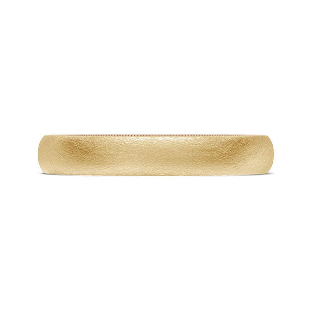 Classic Two-Tone Rounded Wedding Band in Brushed Finish