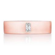 Bezel Set Diamond Wedding Band in Satin Finish