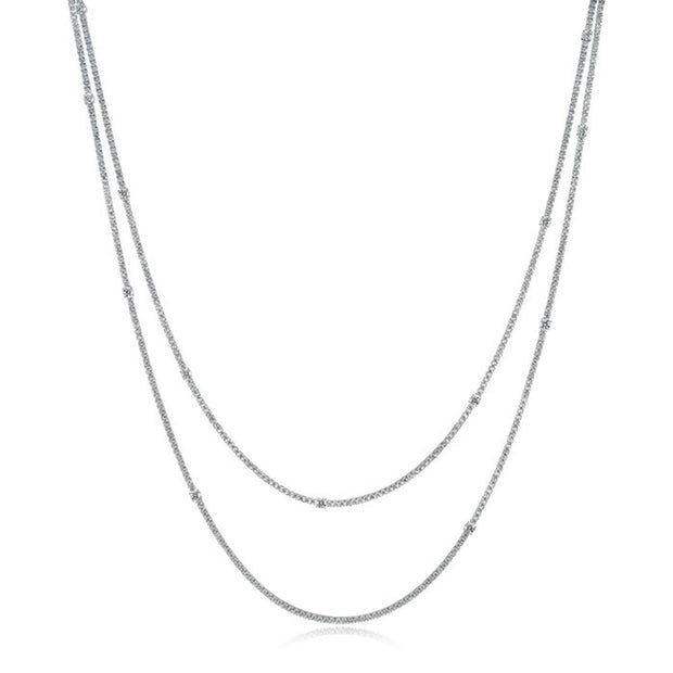 Double Row Station Necklace 12.50ctw approx.