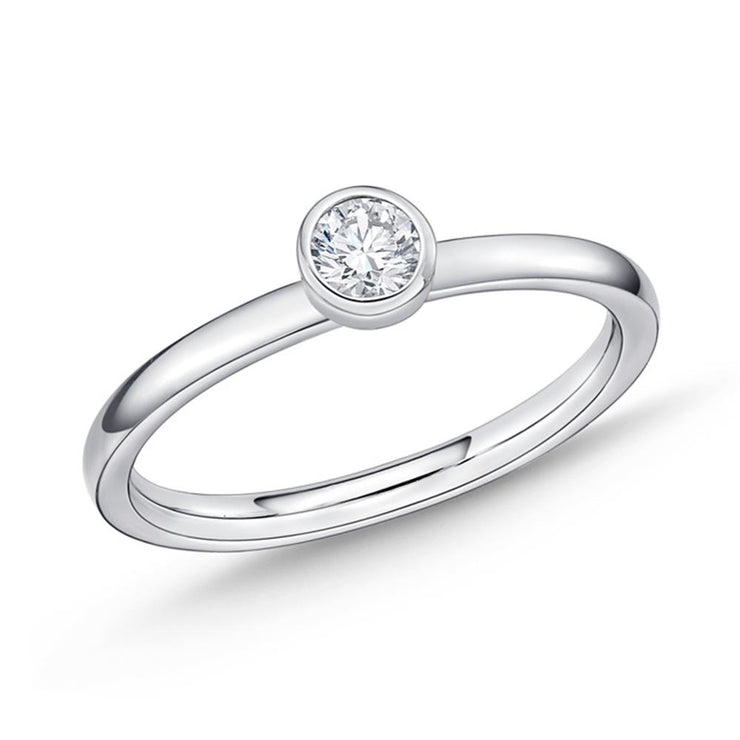 Single Diamond Petite Stackable Band .16ctw approx.