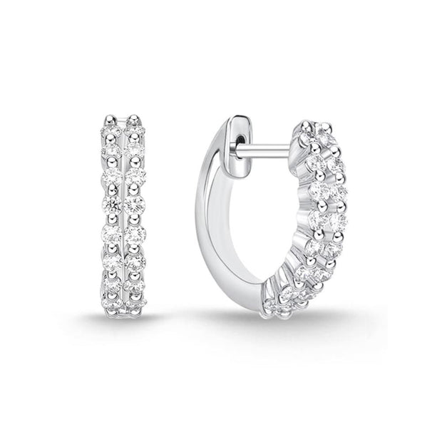 Double Row Diamond Huggies .20ctw approx.