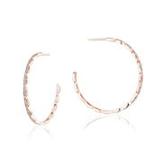 Closed Crescent Diamond Hoop Earrings