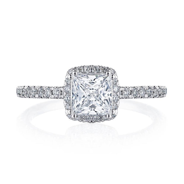 Princess with Cushion Bloom Engagement Ring