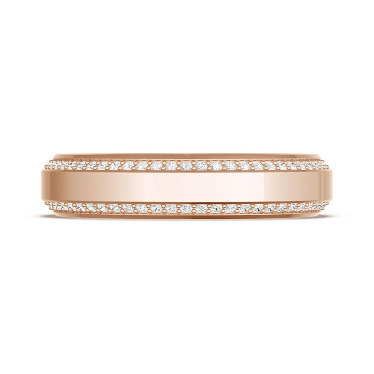 Bevel Edge Diamond Wedding Band in High Polish - 5mm