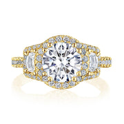 Round 3-Stone Engagement Ring