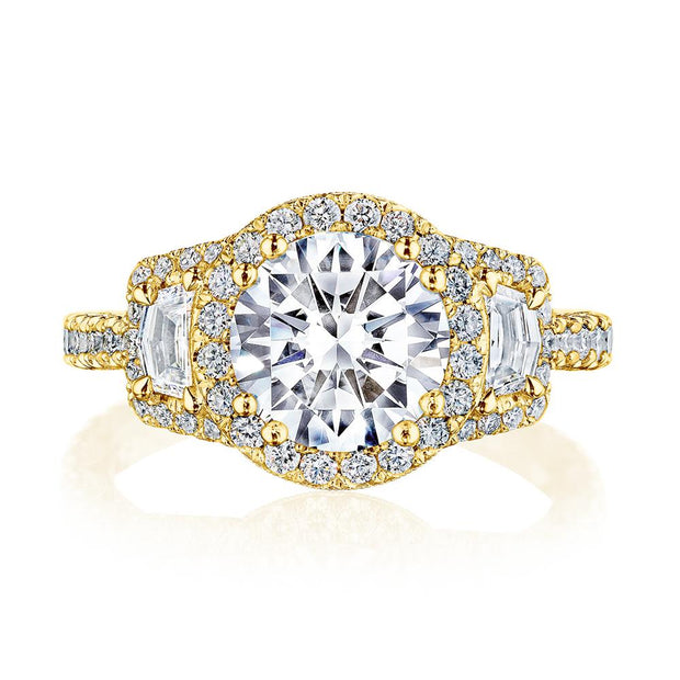 Round 3-Stone Engagement Ring