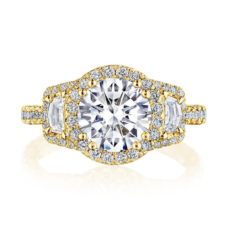 Round 3-Stone Engagement Ring