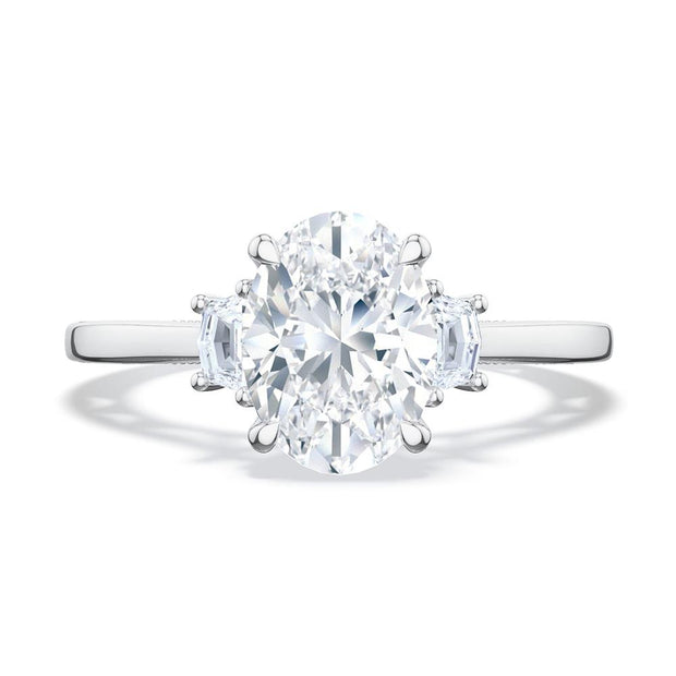 Oval 3-Stone Engagement Ring