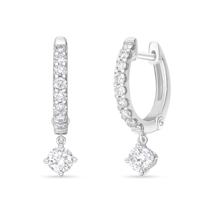 Odessa Huggies with Diamond Drop .55ctw approx. (.15ct/each