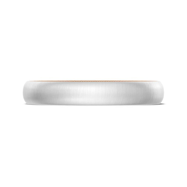 Classic Two-Tone Rounded Wedding Band in Satin Finish