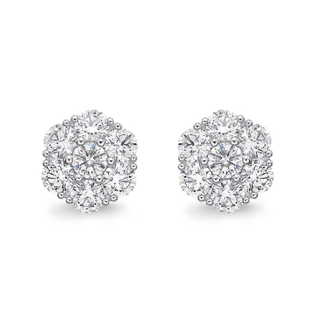 Floral Diamond Studs 1.50ctw approx.