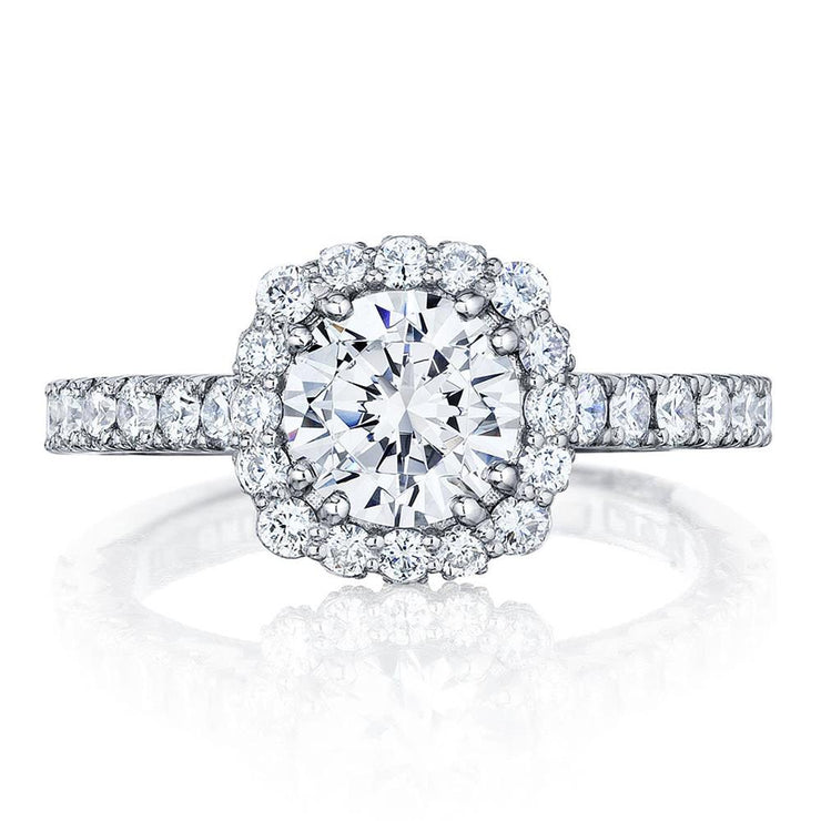 Round with Cushion Bloom Engagement Ring