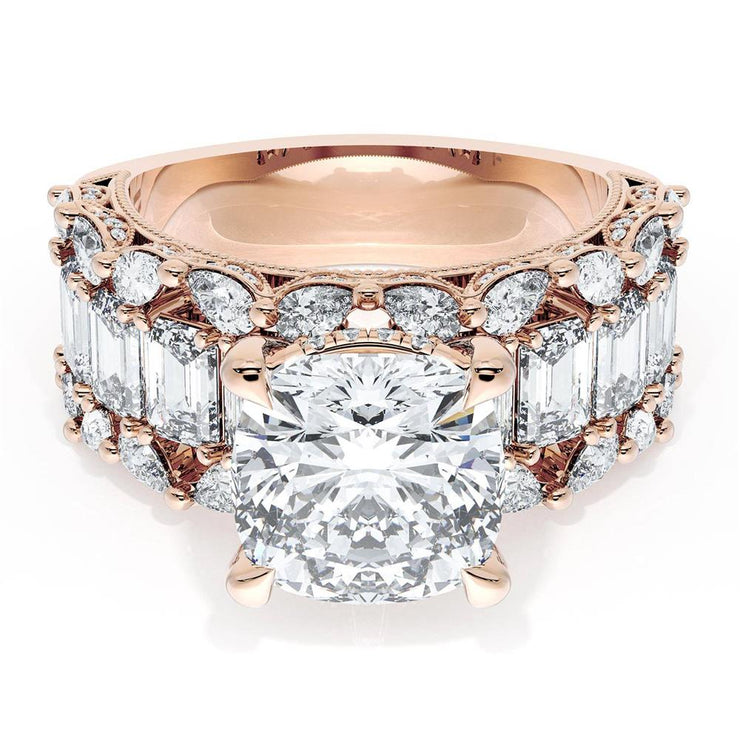 Cushion 3-Stone Engagement Ring