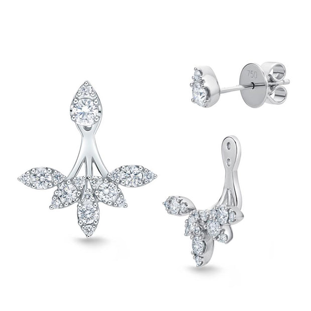 Vintage Petal Jackets with Diamond Stud 1ctw approx.