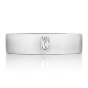 Bezel Set Diamond Wedding Band  in Satin Finish