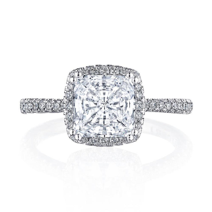 Princess with Cushion Bloom Engagement Ring