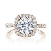 Round with Cushion Bloom Engagement Ring