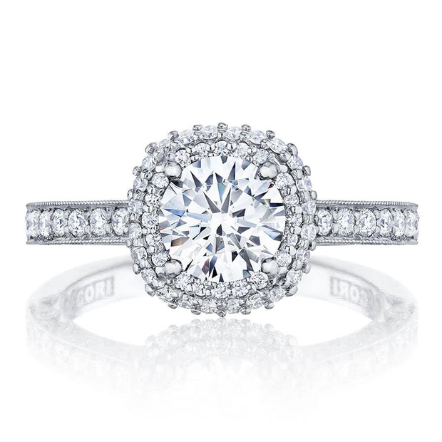 Round with Cushion Bloom Engagement Ring