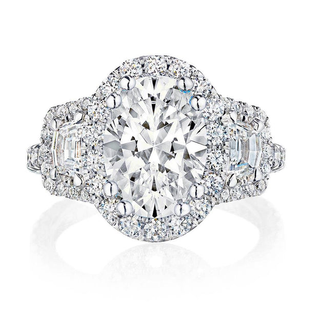 Oval 3-Stone Engagement Ring