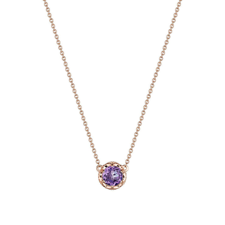 Petite Crescent Station Necklace featuring Amethyst