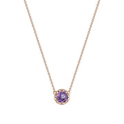 Petite Crescent Station Necklace featuring Amethyst