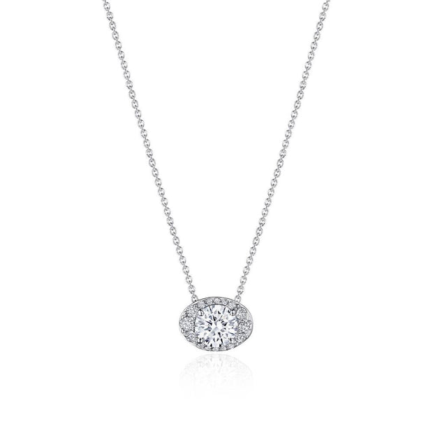 17"" Horizontal Oval Bloom Diamond Necklace