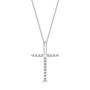 Shared Prong Diamond Cross Pendant .20ctw approx.