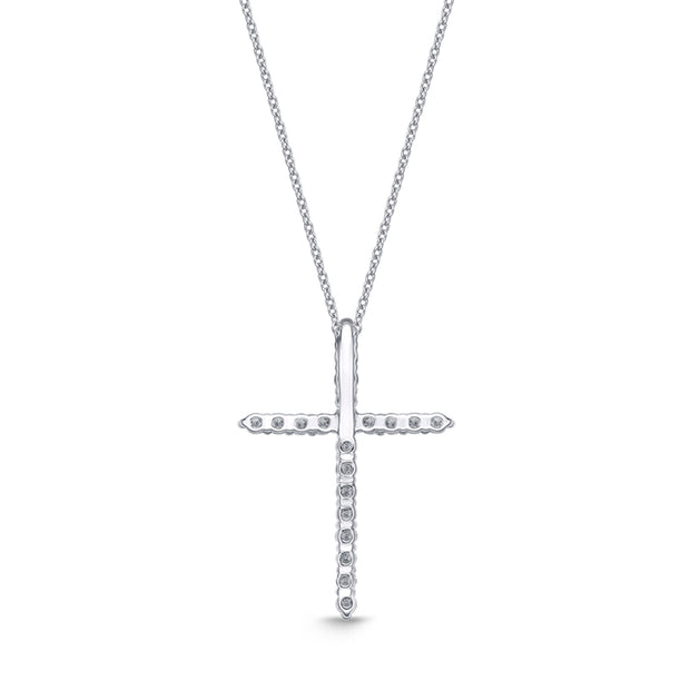 Shared Prong Diamond Cross Pendant .20ctw approx.