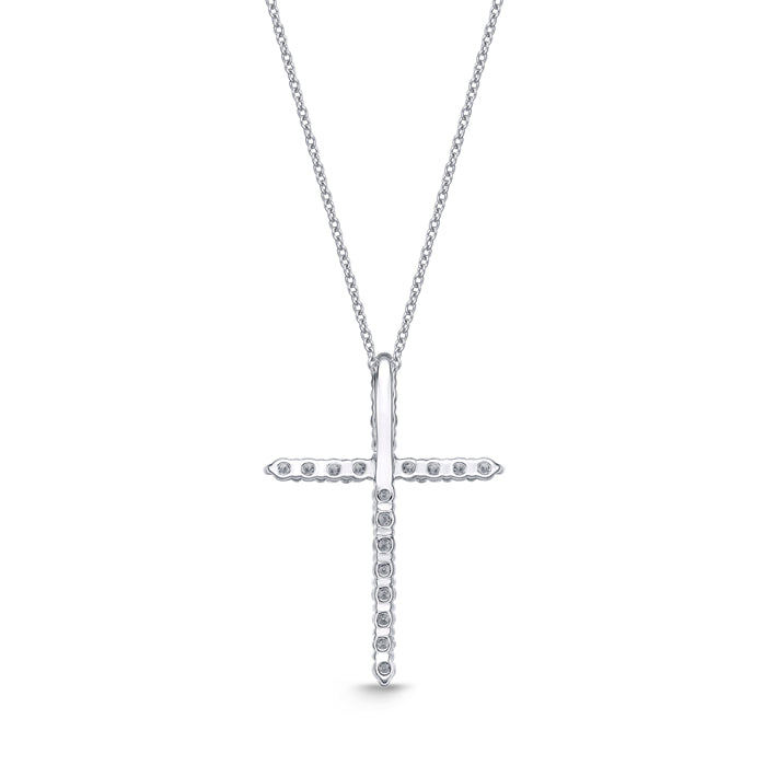 Shared Prong Diamond Cross Pendant .20ctw approx.