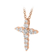 Shared Prong Diamond Cross Pendant .40ctw approx.