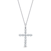 Single Prong Diamond Cross Pendant .50ctw approx.