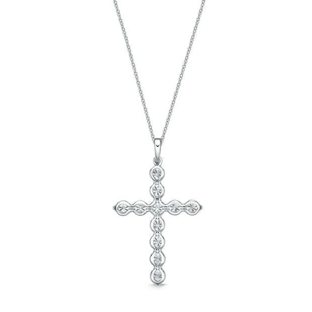 Single Prong Diamond Cross Pendant .75ctw approx.