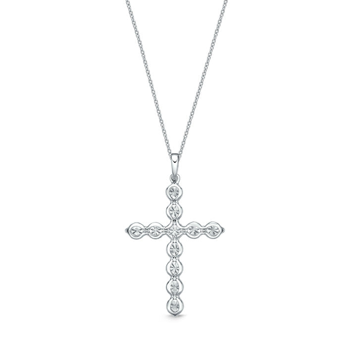 Single Prong Diamond Cross Pendant .75ctw approx.