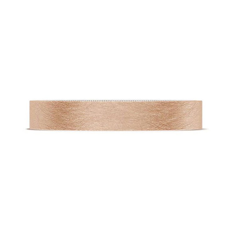 Classic Two-Tone Flat Wedding Band in Brushed Finish