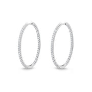 Oval Diamond Hoops .75ctw approx.