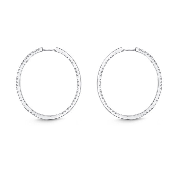 Oval Diamond Hoops .75ctw approx.