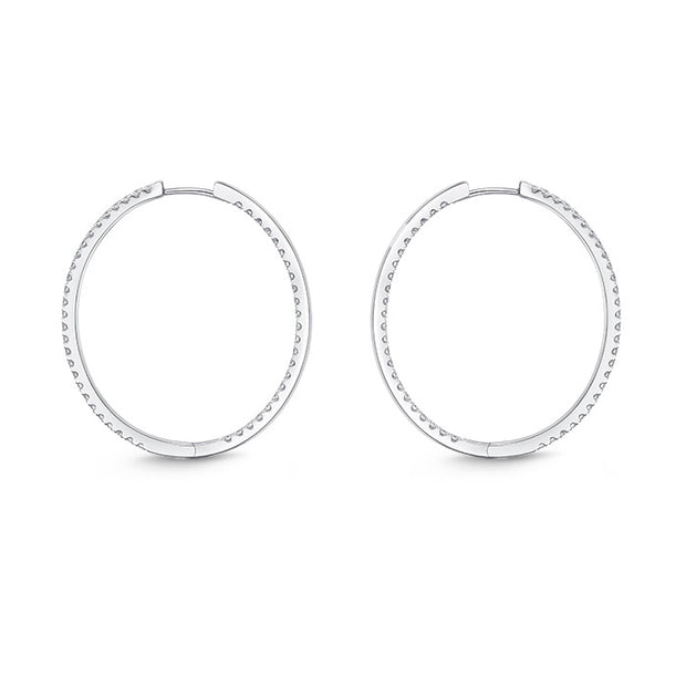 Oval Diamond Hoops .75ctw approx.