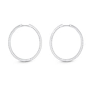 Oval Diamond Hoops .75ctw approx.