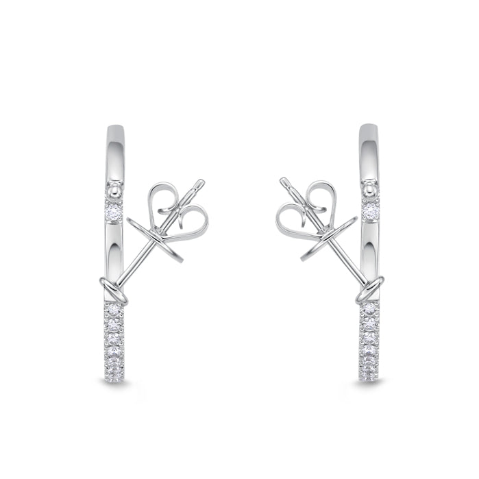 Round Shared Prong Diamond Hoops 1ctw approx.