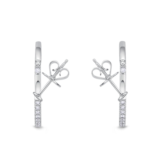 Round Shared Prong Diamond Hoops 1ctw approx.