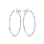 Round Shared Prong Diamond Hoops 2ctw approx.